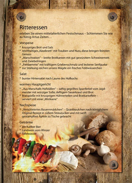 A photo of the Western Menu with various dishes.